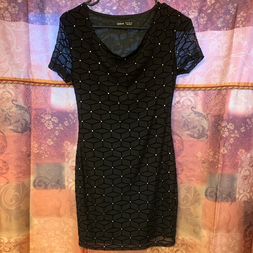 Black Rhinestone Dress